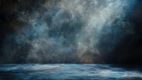 Textured dark studio backdrop with mottled blue surface.