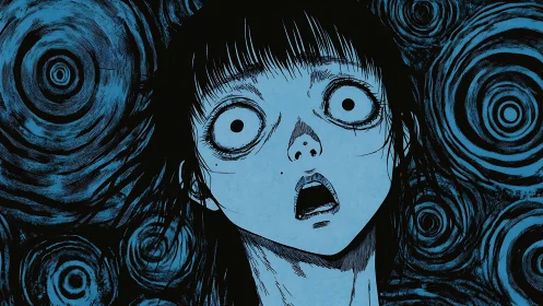 Staring into the spiral storm of strange midnight dread.