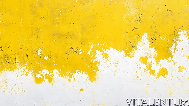 Vibrant yellow and white grunge textured wall abstract background.