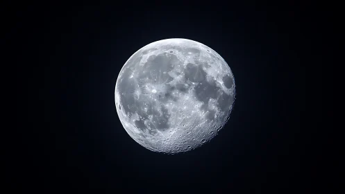 Detailed close-up photograph of the Moon against dark sky.