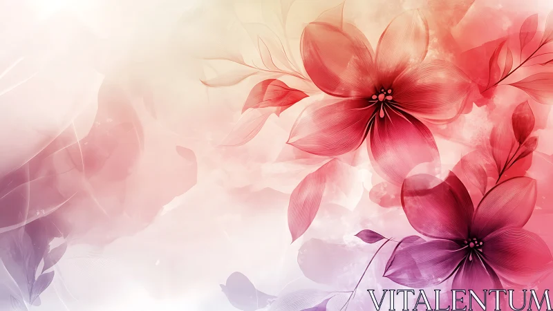 Ethereal Floral Composition: Translucent Petals in Gradient Rose Tones.