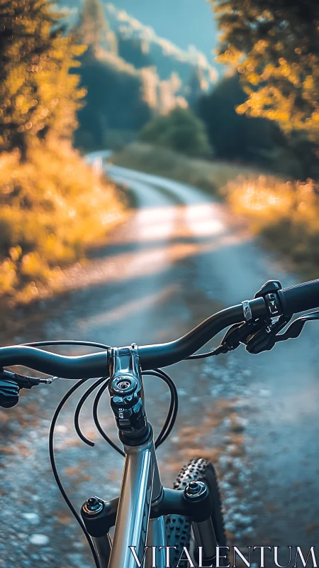 Mountain Valley Cycling Through Golden Autumn Light.