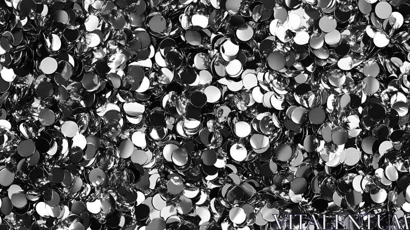 Shimmering silver confetti scatter in playful celebration.