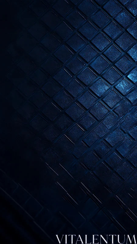 Grid-like textured blue surface is illuminated at an angle