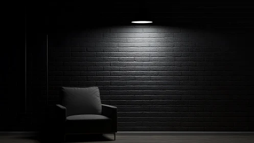 Soft shadows and quiet light over a solitary armchair.