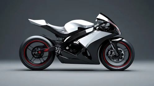 Carbon fiber superbike side profile with aerodynamic race fairing