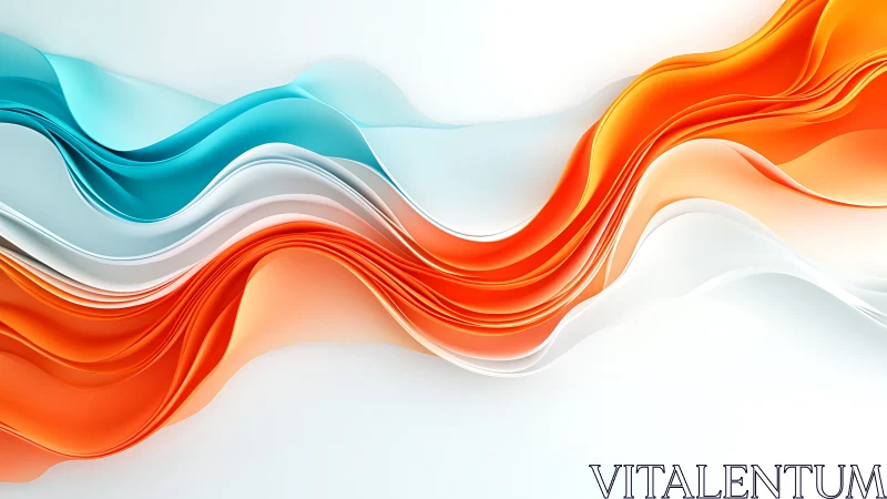 Ribbon tides of orange and aqua carving sculpted waves.