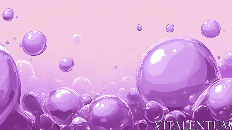 Lavender bubbles float gently in a pastel dreamscape.
