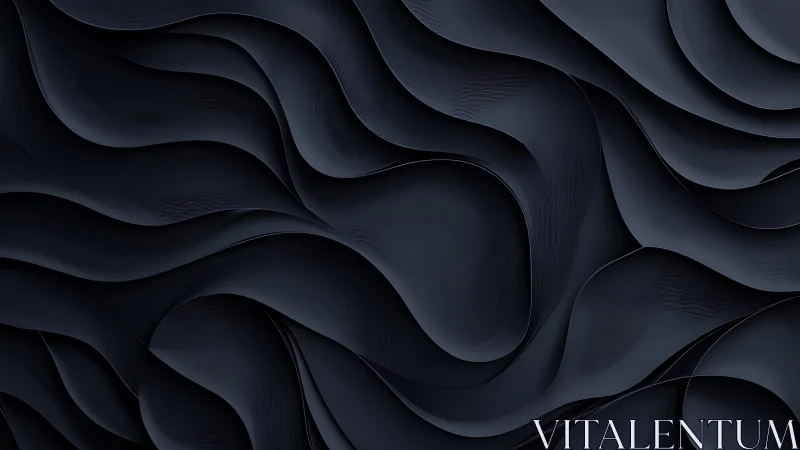 Elegant dark abstract waves background with layered 3D effect.