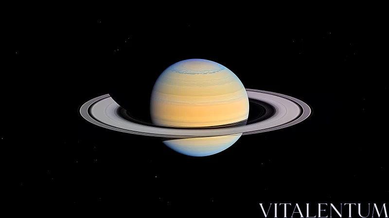 High-resolution Saturn portrait with rings in edge-on orientation