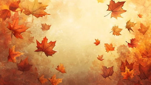 Autumnal maple foliage in turbulent atmospheric drift field.