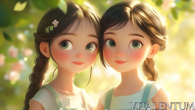 Two Sisters Shining Bright in Morning Sunlight.