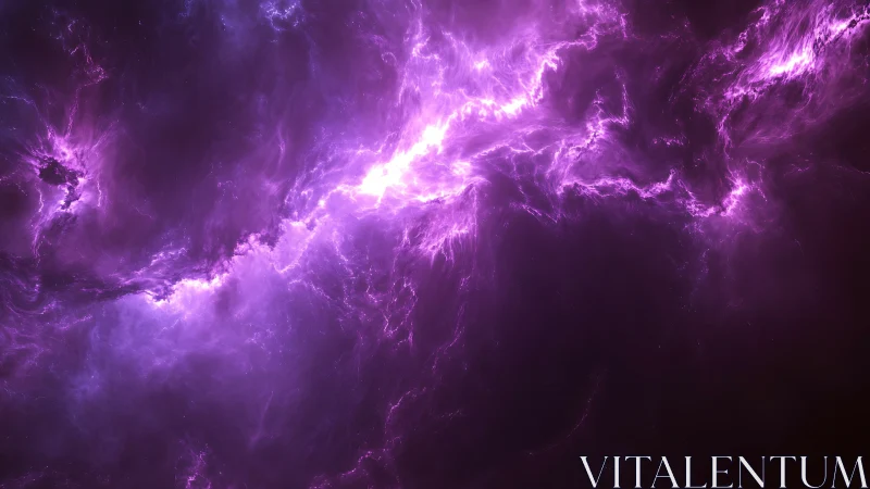 Violet plasma cloud with branching luminous structures.