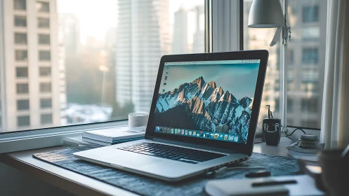 City-window laptop turns a quiet desk into a digital lookout
