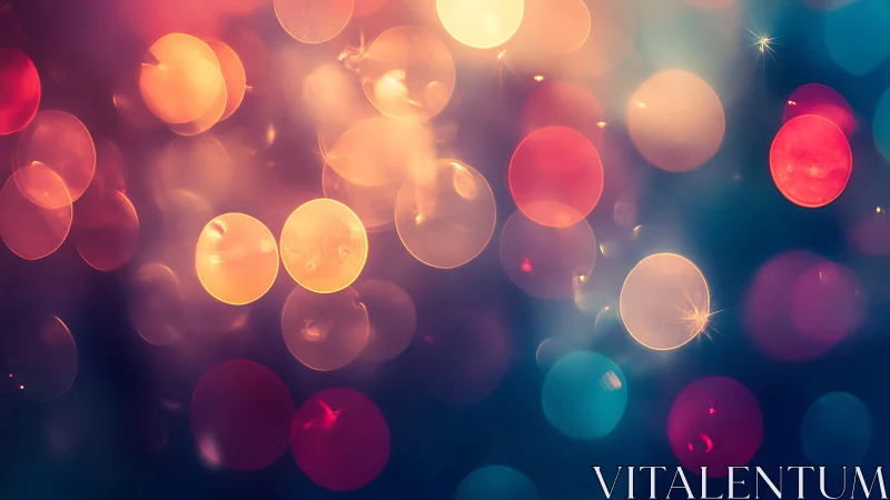 Abstract bokeh lights in vibrant colors, dreamy and soft focus.