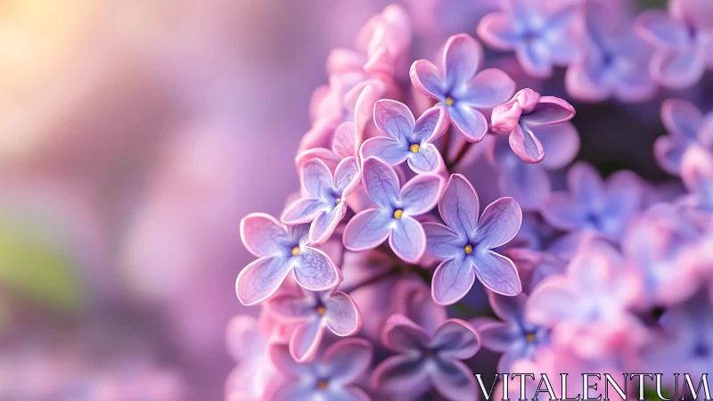 Lilac Blossoms Blooming. Delicate Purple Flowers.