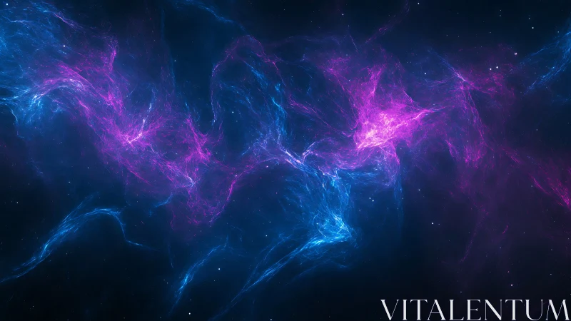 Bipolar magenta and cyan nebular filaments in deep space matrix