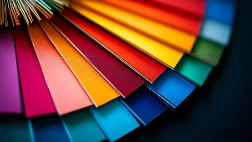 Radiant fan of color swatches ignites a prismatic spectrum.