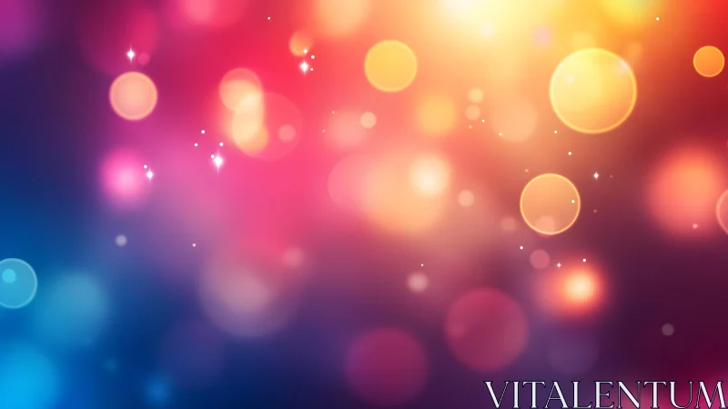 Colorful bokeh abstract background with glowing light circles.