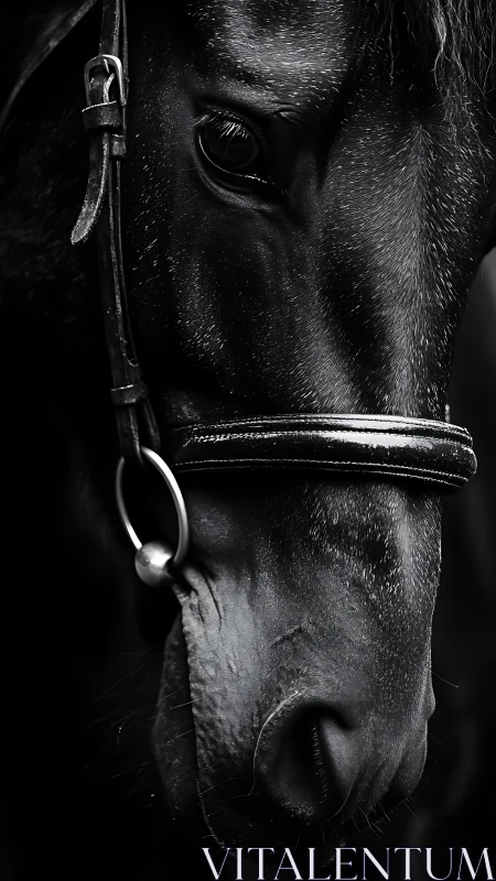 Quiet strength in a close-up portrait of a black horse.
