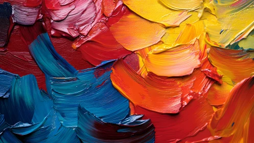 Vibrant Abstract Oil Paint Texture with Bold Color Strokes.