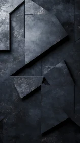 Layered dark geometric slabs with angular overlapping forms.