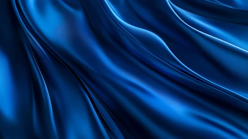 Midnight blue satin waves flowing in quiet motion.