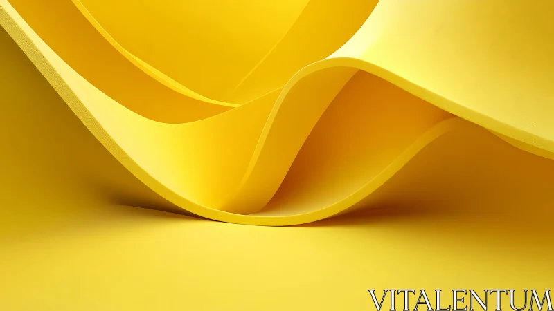 Curved yellow paper waves create flowing abstract landscape