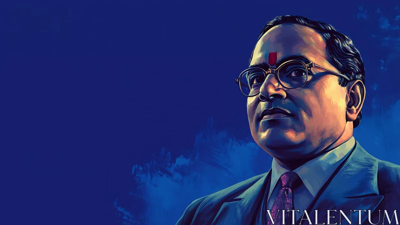 Formal portrait illustration of dignified bespectacled leader.