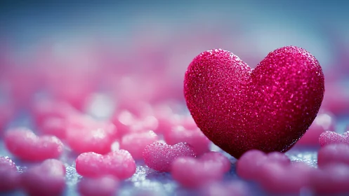 Sparkling Hearts in Pink: A Celebration of Love.