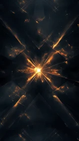 Radiant fractal core within dark geometric chambers.