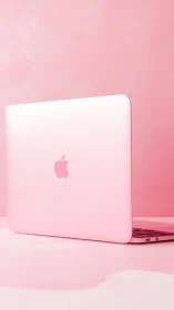 Cotton candy laptop poses confidently in a monochrome pink dream