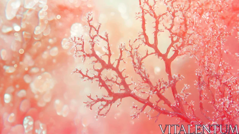 Soft macro view of coral branch with bokeh background.