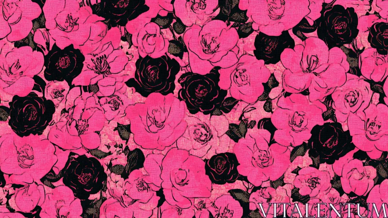 Neon Rose Garden: Blooms in Hot Pink Rebellion.