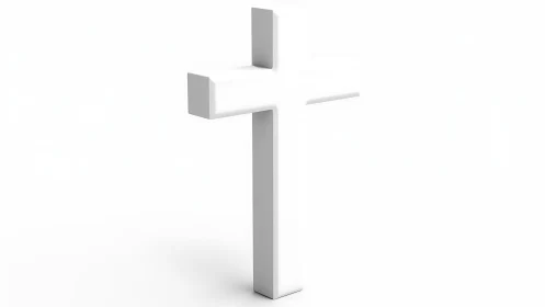Quiet white cross stands gently against a bright background