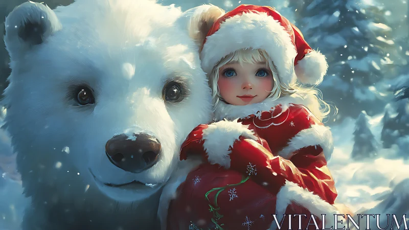 Snow-bright companions share a quiet Christmas forest secret