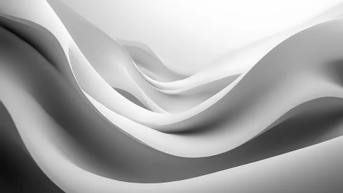 Monochrome fluid waveforms with layered sculptural curves.