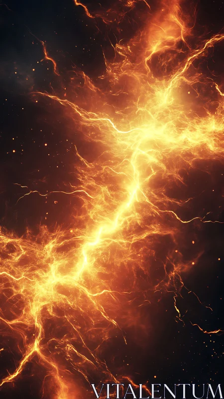 Lightning's Dance in Golden Flames.