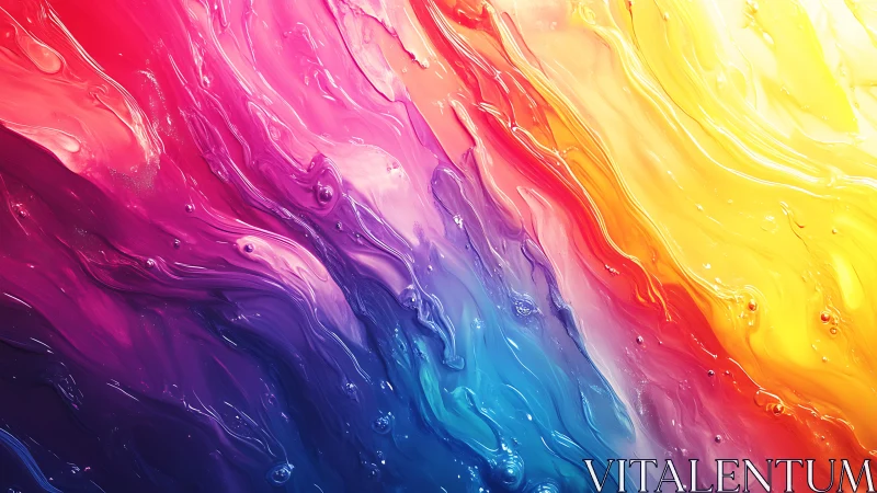 Molten rainbow rivers sliding across a luminous dreamscape.