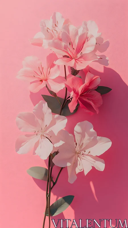 Pink and White Flowers on Monochromatic Background