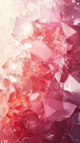 Pink crystal cluster with luminous faceted surfaces.