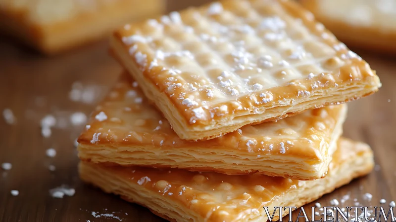 Buttery puff pastry crackers stacked for cozy snack moments.