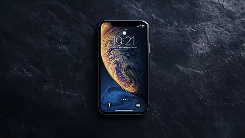 Sleek iPhone Displays Stunning Digital Wallpaper Art.