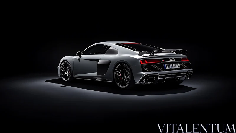 Silver sports coupe is isolated in controlled studio lighting