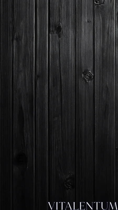 Charcoal-black wooden planks create a sleek vertical backdrop.