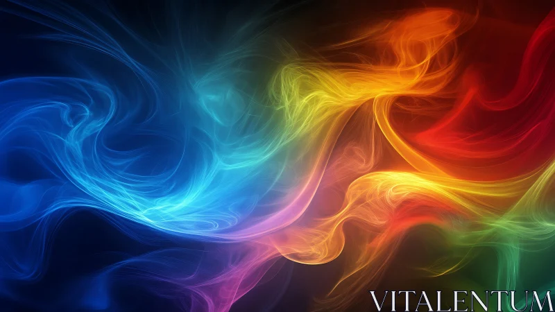 Flowing spectrum of colorful abstract light wisps.