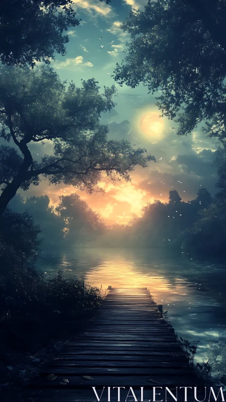 Moonlit riverboard stroll into a hush-soaked sky portal.