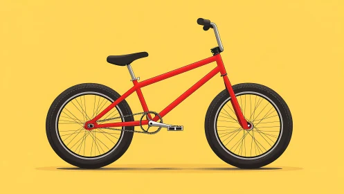 Cherry-Red BMX Beast Suspended in Golden Geometry.