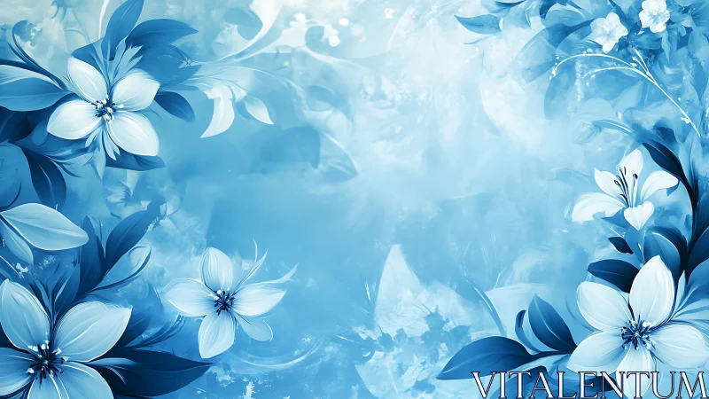 Serene Blue Blossoms in Soft Light.