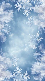Snowflake border surrounds central blue gradient field